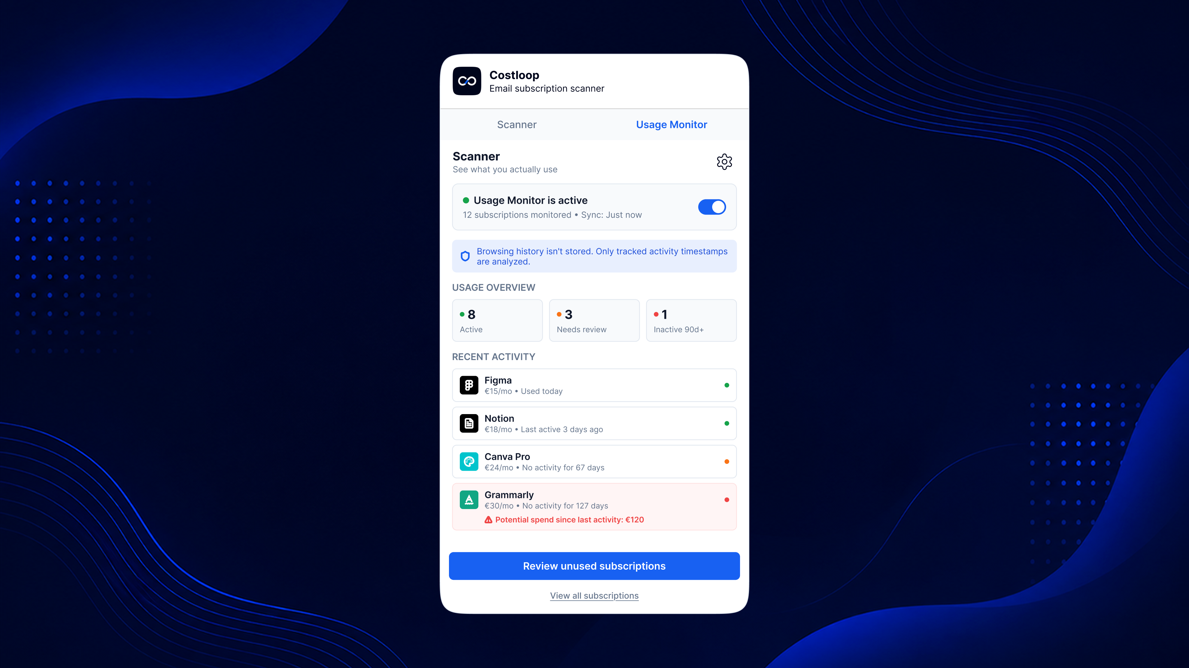 Costloop screenshot 4